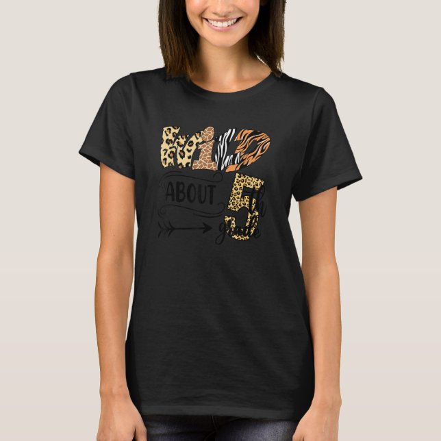 Wild About 5th Grade Leopard, Back To School T-Shirt (Front)