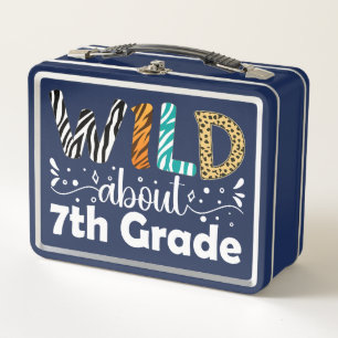 Wild About 7th Grade Funny Back To School  Metal Lunch Box