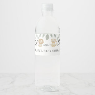 Wild About Baby Safari Animals Baby Shower Jungle Water Bottle Label
