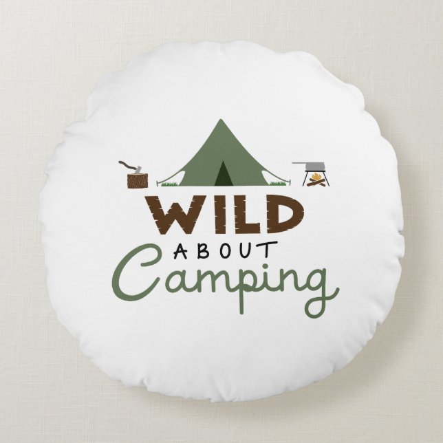 Wild About Camping Design Round Cushion (Front)