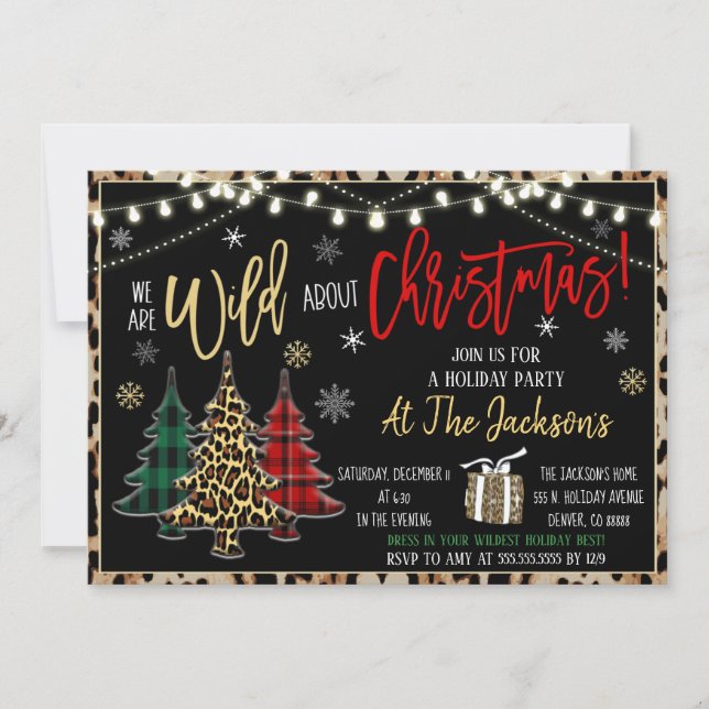 Wild About Christmas Party Invitation (Front)
