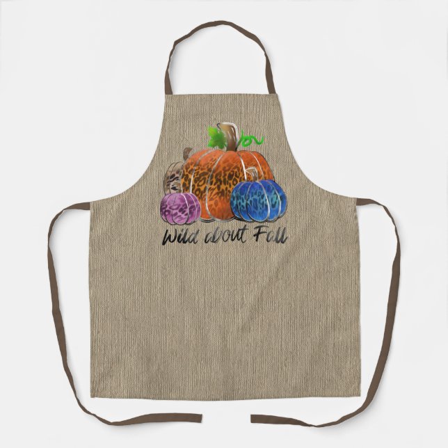 Wild About Fall Leopard Print Pumpkins  Apron (Front)