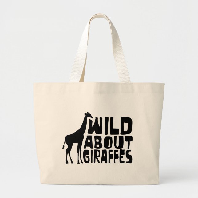 Wild About Giraffes Large Tote Bag (Front)