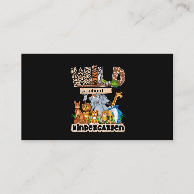 Wild About Kindergarten Business Card (Front)