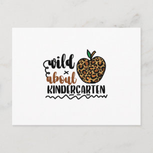 Wild About Kindergarten - Cute Teacher Postcard