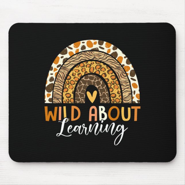 Wild About Learning Teacher Byck To School Leopard Mouse Pad (Front)