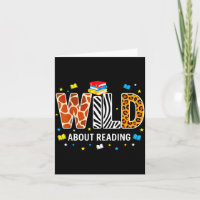 Wild about reading animal print letters funny