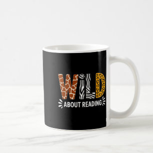 Wild about reading book animal children's book coffee mug