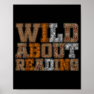 Wild about reading book animal print kids book
