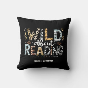 Wild About Reading Book Lover & Animal Design Cushion
