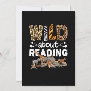 Wild About Reading Books And Bookworm Library Invitation