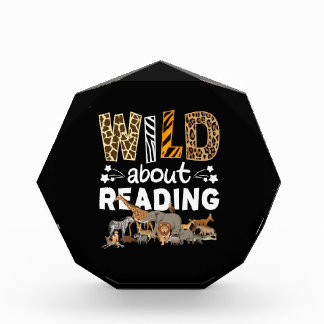 Wild About Reading Books And Bookworm Library Photo Block