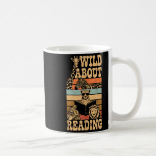 Wild about reading books reader lover librarian coffee mug