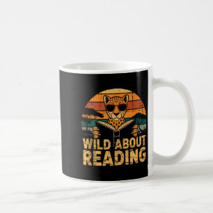 Wild about reading books reader lover librarian coffee mug