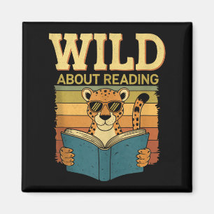 Wild about reading books reader lover librarian magnet
