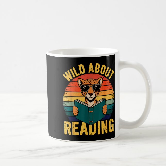 Wild about reading books reader lover librarian zo coffee mug (Right)