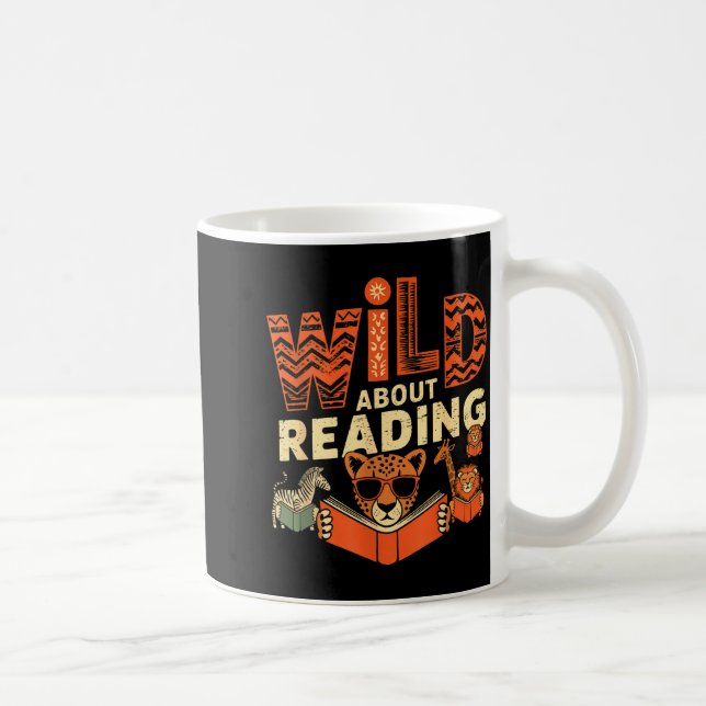 Wild about reading books reader lover librarian zo coffee mug (Right)