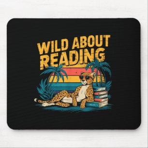 Wild about reading books reader lover librarian zo mouse pad