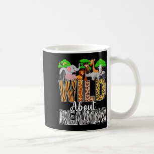Wild about reading books zoo animals lover teacher coffee mug
