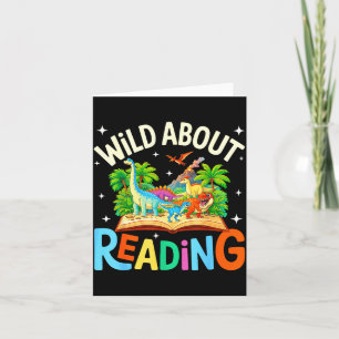 Wild About Reading Dinosaur Books Lover Teacher Card