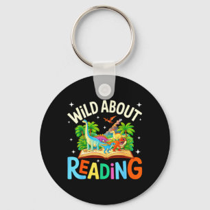 Wild About Reading Dinosaur Books Lover Teacher Key Ring