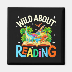 Wild About Reading Dinosaur Books Lover Teacher Magnet
