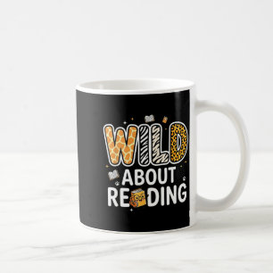 Wild about reading funny animal children book love coffee mug