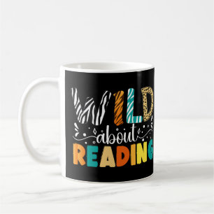 Wild About Reading Funny Books Reader Bookworm Coffee Mug