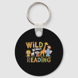 Wild About Reading Kid Love Wild Animal Books Back Key Ring