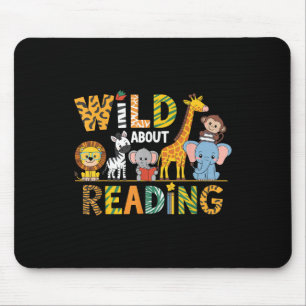 Wild About Reading Kid Love Wild Animal Books Back Mouse Pad