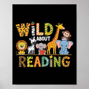 Wild About Reading Kid Love Wild Animal Books Back Poster
