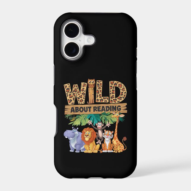 Wild About Reading Leopard Print Cute Zoo Animal (Back)