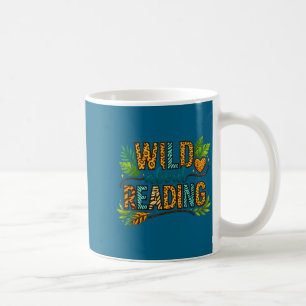 Wild about reading reading books and bookworm coffee mug