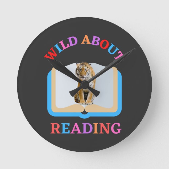 WILD ABOUT READING ROUND CLOCK (Front)