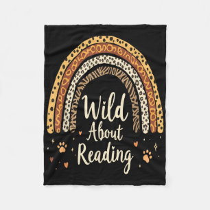 Wild About Reading - Teacher Back To School Rainbo Fleece Blanket
