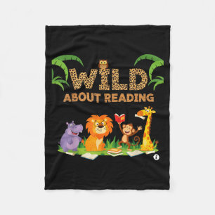 Wild About Reading Teachers Reading Day for Kids Fleece Blanket