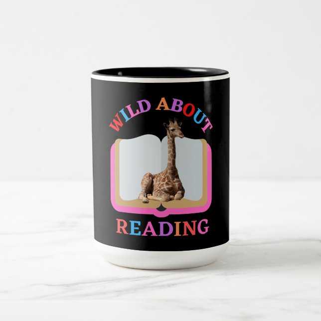 WILD ABOUT READING Two-Tone COFFEE MUG (Center)