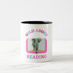 WILD ABOUT READING Two-Tone COFFEE MUG