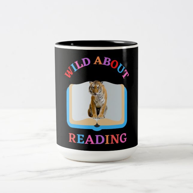 WILD ABOUT READING Two-Tone COFFEE MUG (Center)