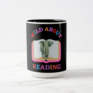 WILD ABOUT READING Two-Tone COFFEE MUG