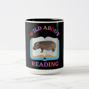 WILD ABOUT READING Two-Tone COFFEE MUG
