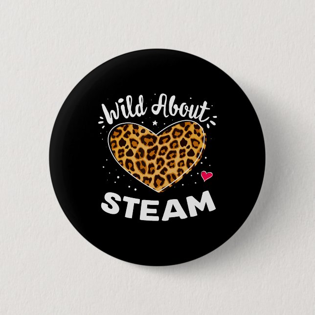 Wild About Steam Leopard Squad Stem Byck To School 6 Cm Round Badge (Front)