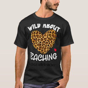 Wild About Teaching Teacher Leopard Squad 4th Grad T-Shirt