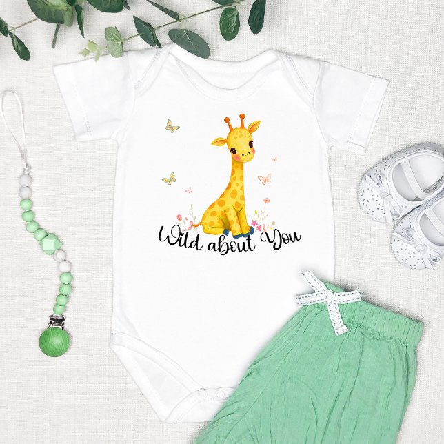"Wild About You" Cute Giraffe  Baby Bodysuit (Creator Uploaded)