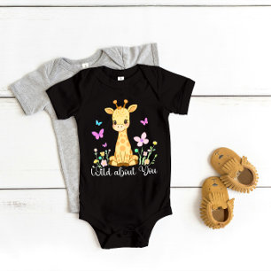 "Wild About You" Cute Giraffe Baby Bodysuit