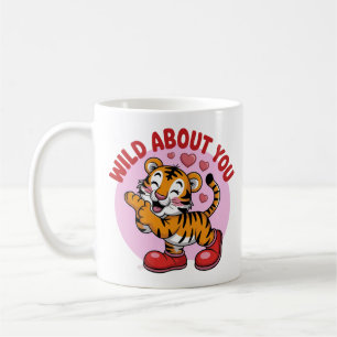 Wild About You Funny Tiger Kiss Pun Coffee Mug