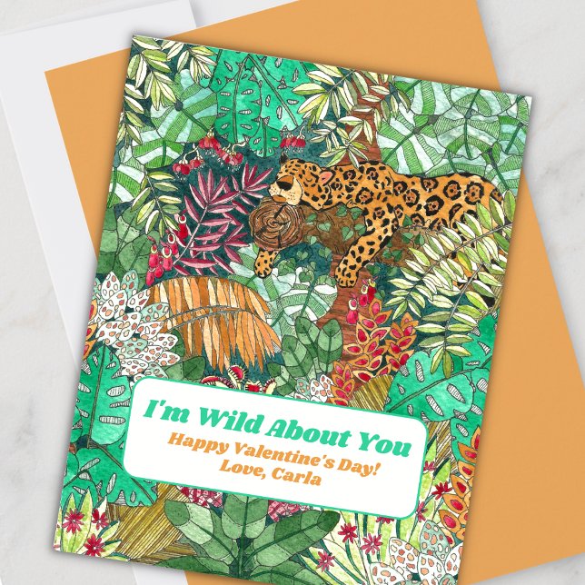 Wild About You Jungle Valentine's Day Holiday Card (Creator Uploaded)