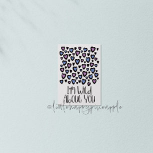 Wild About You Purple Hearts Valentine's Card