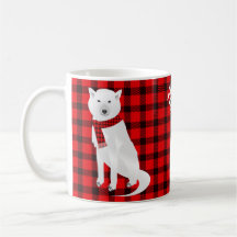 Wild About You White Wolf Red Buffalo Plaid Coffee