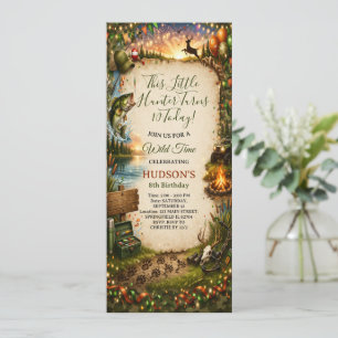 Wild Adventure Hunter & Fisherman Boy's Birthday  Invitation